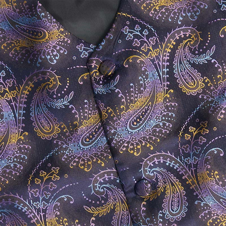 3Pcs Men's Retro Paisley Pattern Dress Vest Set - image 10