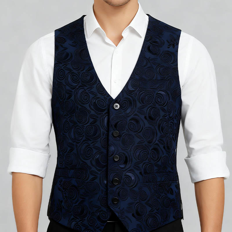 Men's Paisley Patterned Three Pockets Suit Vest - image 2