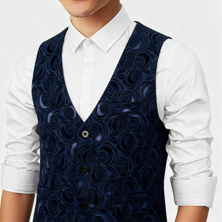 Men's Paisley Patterned Three Pockets Suit Vest - image 3