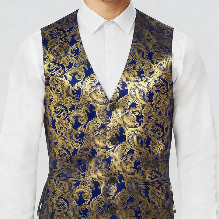 Men's Exquisite Paisley Hot Stamping Pattern Suit Vest - image 3