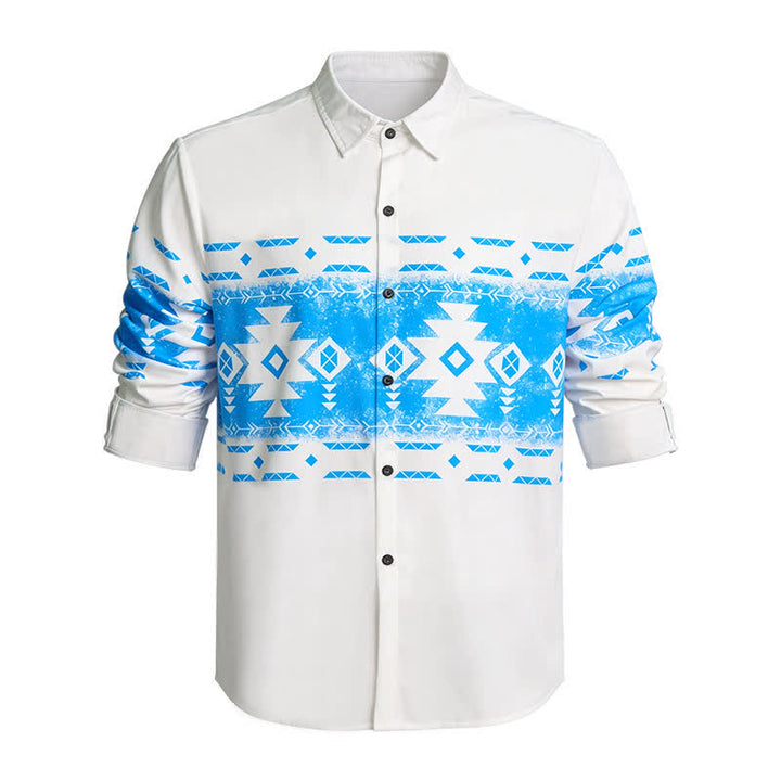 Men's Southwestern Geometric Aztec Print Western Shirt - image 4