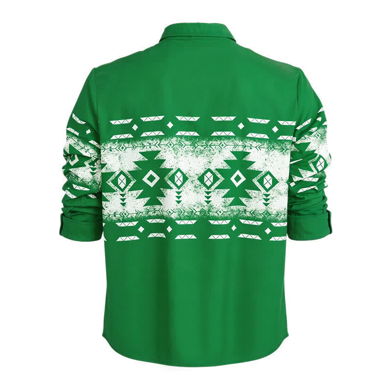 Men's Southwestern Geometric Aztec Print Western Shirt - image 10
