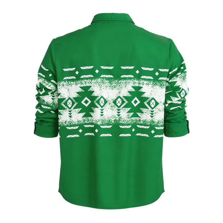 Men's Southwestern Geometric Aztec Print Western Shirt - image 10