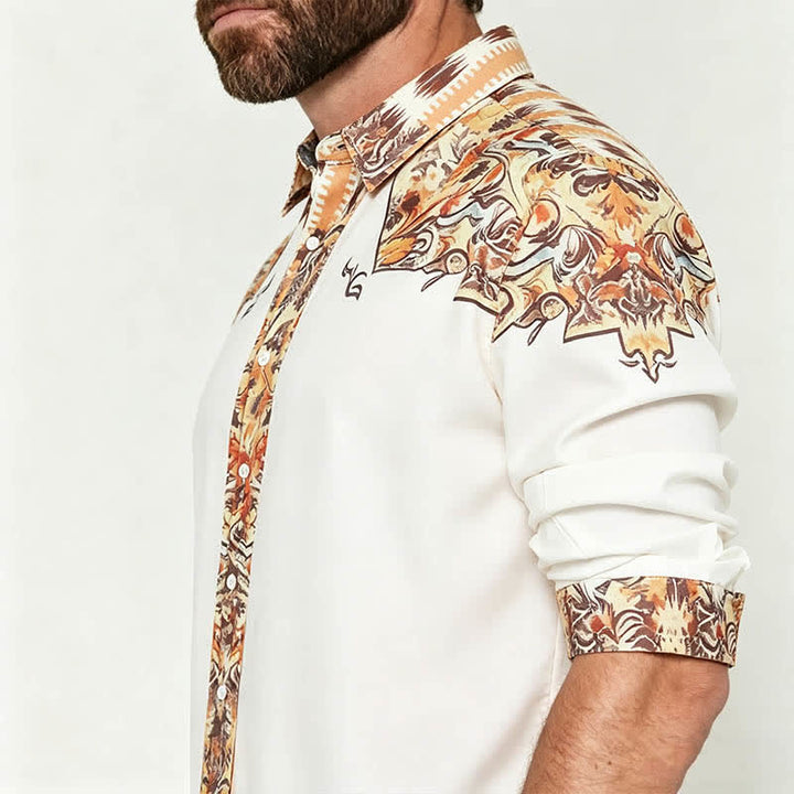 Men's Retro Paisley 3D Printed Western Shirt - image 3