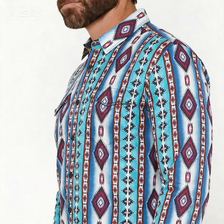 Men's American West Red Diamond 3d Printed Shirt - image 3