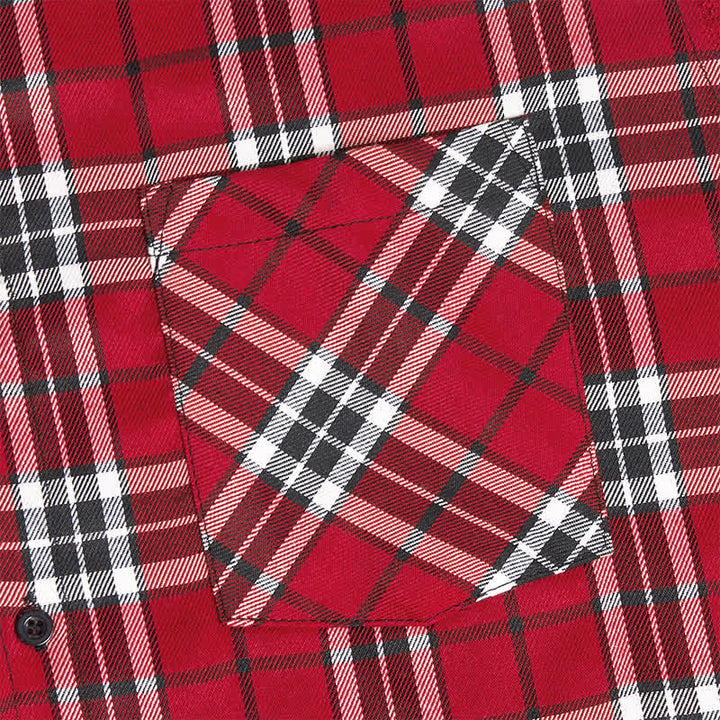 Men's Fringed Western Red Plaid Sleeveless Shirt Vest - image 5