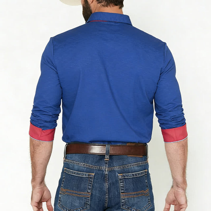 Men's Rugged West Horseshoe & Rose Pattern Cowboy Shirt - image 2