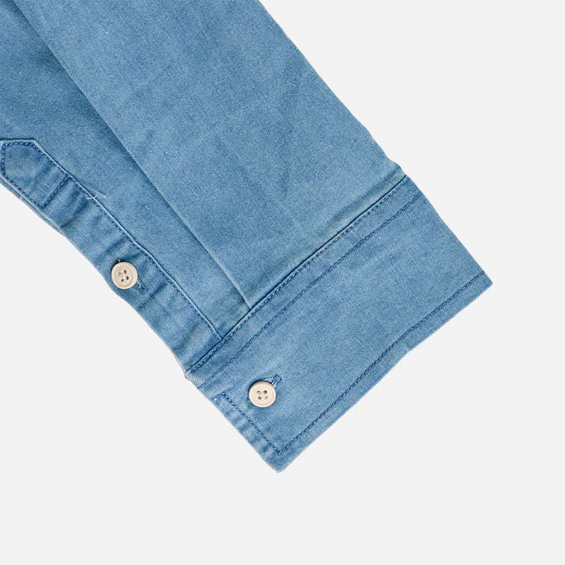 Men's Western Style Causal Denim Shirt With Chest Pockets - image 7