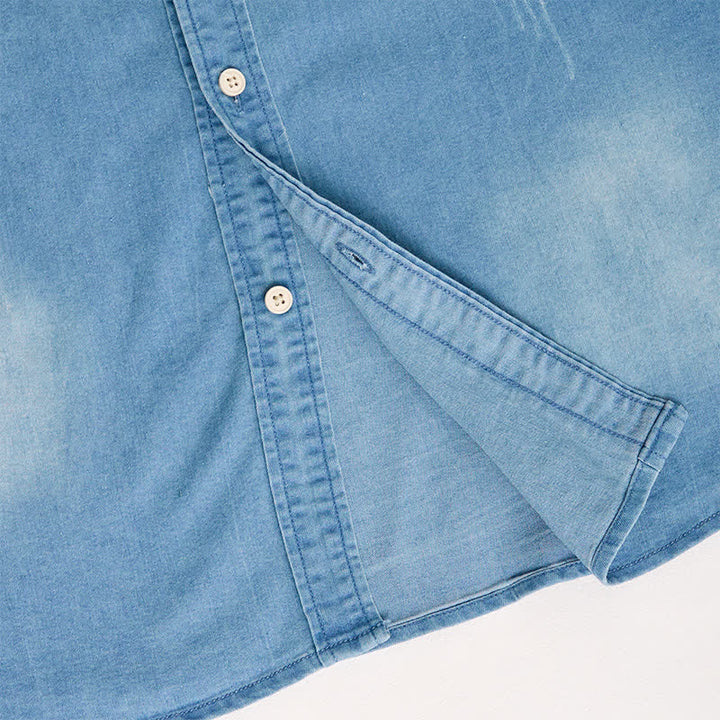 Men's Western Style Causal Denim Shirt With Chest Pockets - image 6