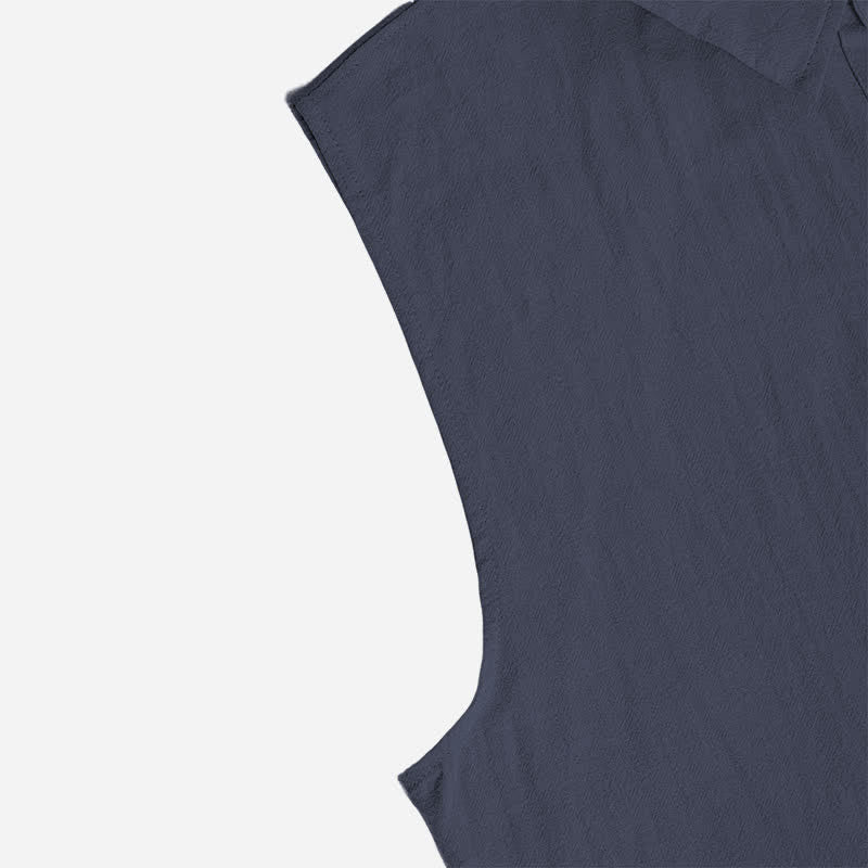 Men's Casual Beach & Ranch Linen Thin Sleeveless Shirt Vest - image 5