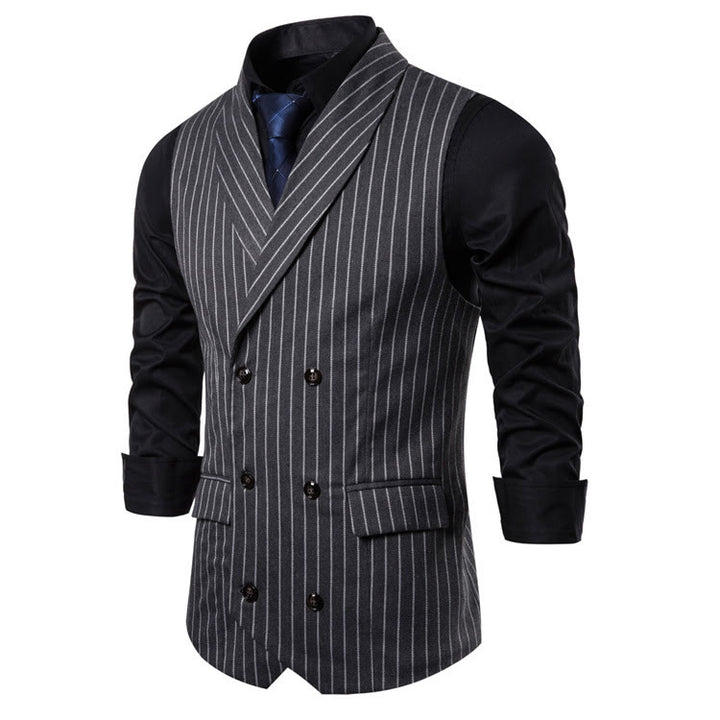 Men's Slim Fit Striped Formal Dress Waistcoat - image 5