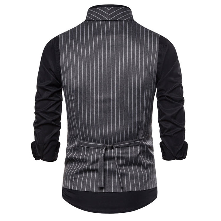 Men's Slim Fit Striped Formal Dress Waistcoat - image 6