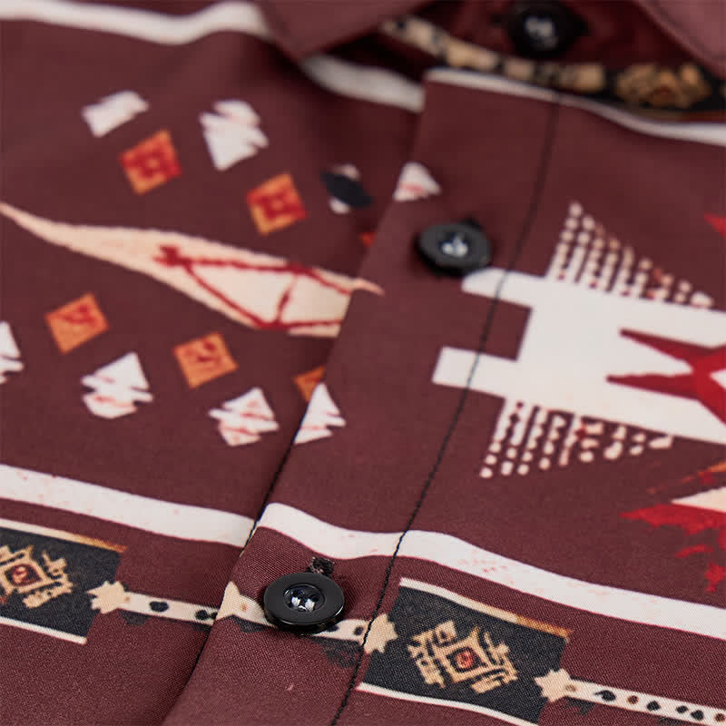 Men's Southwestern Aztec Print Button-Down Shirt - image 5