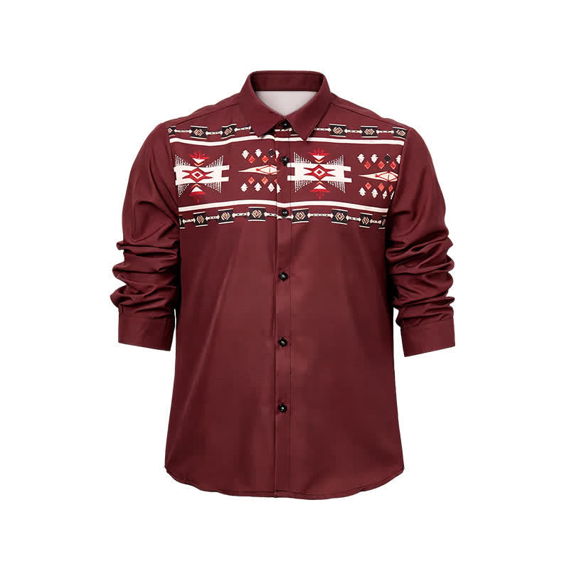 Men's Southwestern Aztec Print Button-Down Shirt - image 7