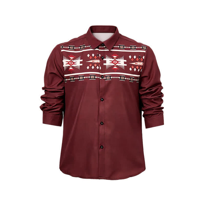 Men's Southwestern Aztec Print Button-Down Shirt - image 7