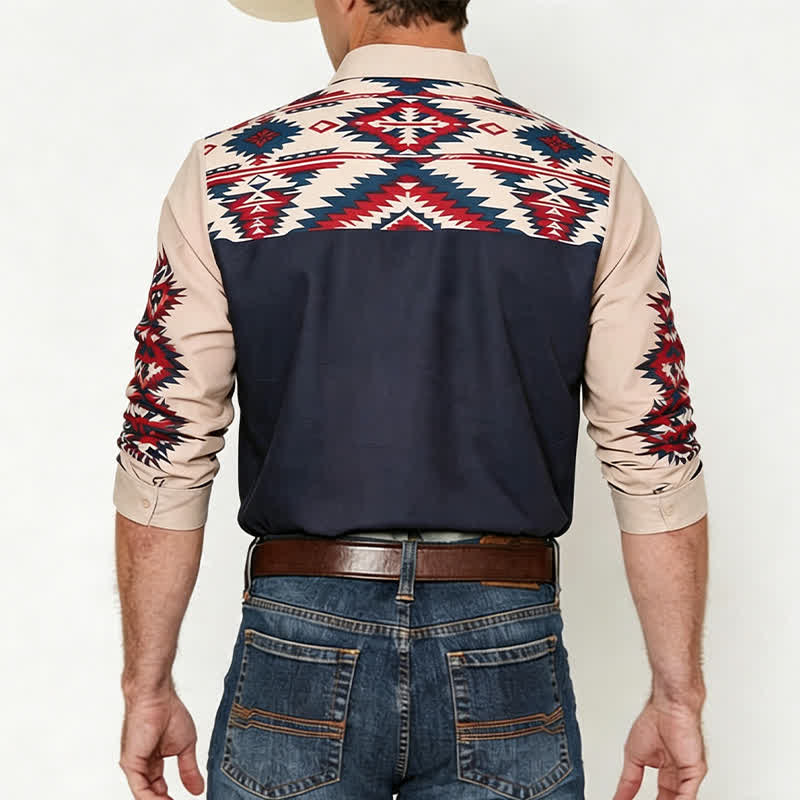 Men's Rugged Spirit Southwestern Aztec Print Western Shirt - image 2