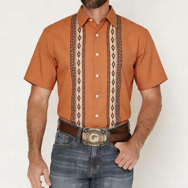 Men's Aztec Geometric Print Western Ethnic Shirt - image 1