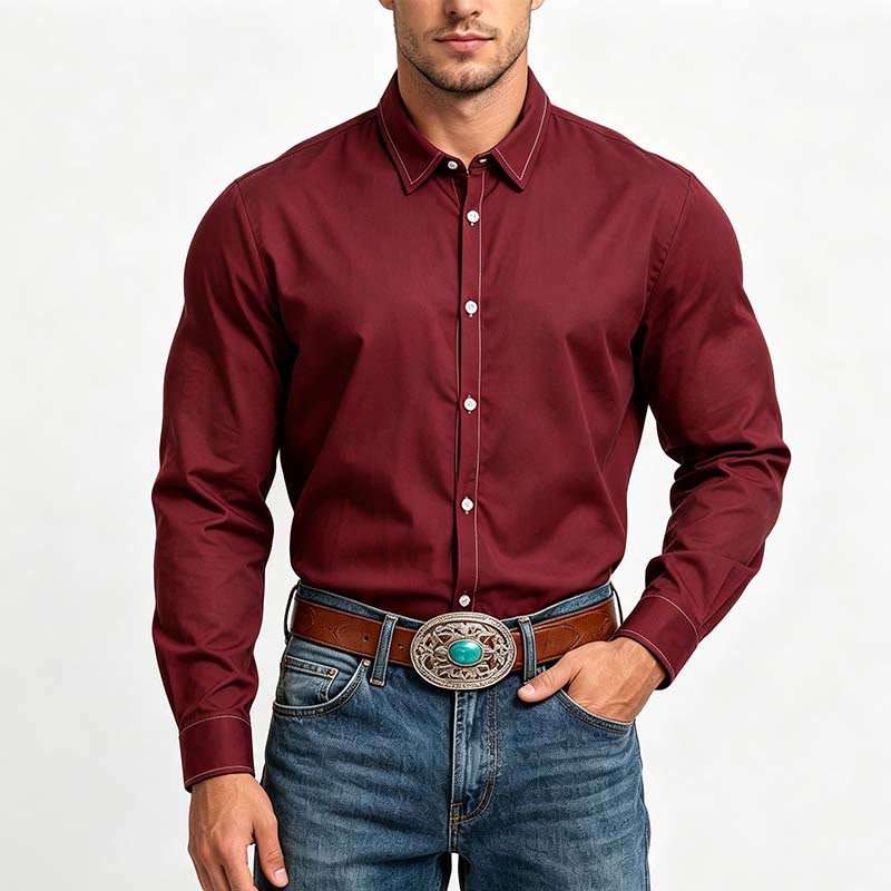 Men's Retro Style Long Sleeve Sophisticated Shirt - image 1