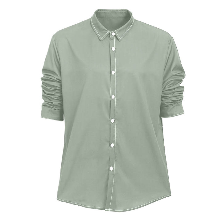 Men's Retro Style Long Sleeve Sophisticated Shirt - Light Green - 6XL - image 25