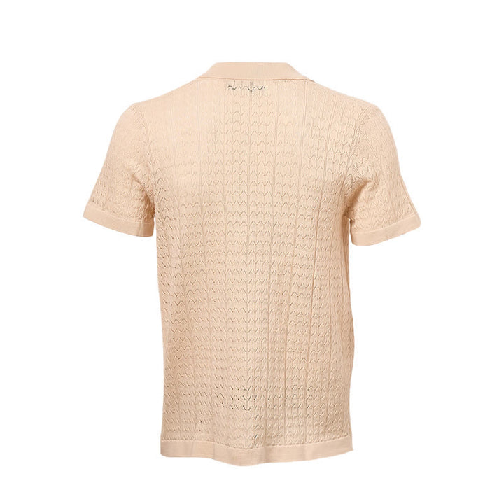 Men's Solid Color Cuban Collar Knitted Shirt - image 12