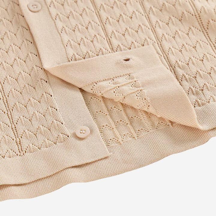 Men's Solid Color Cuban Collar Knitted Shirt - image 9
