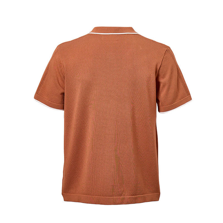 Men's Casual Summer Knitted Shirt With Contrast Trim - image 11