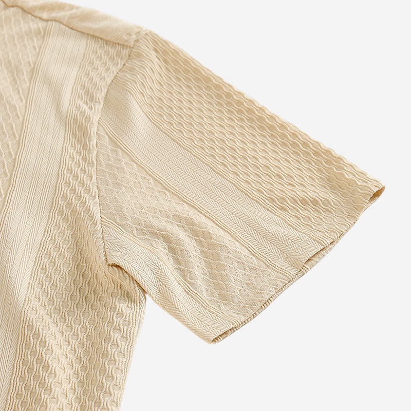Men's Retro Street Vertical Diamond Pattern Knitted Shirt - image 8