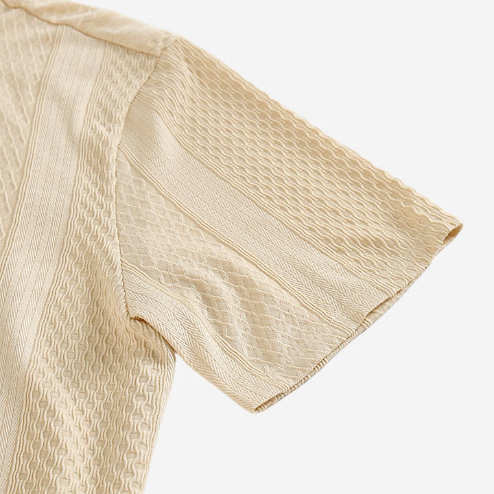 Men's Retro Street Vertical Diamond Pattern Knitted Shirt - image 8