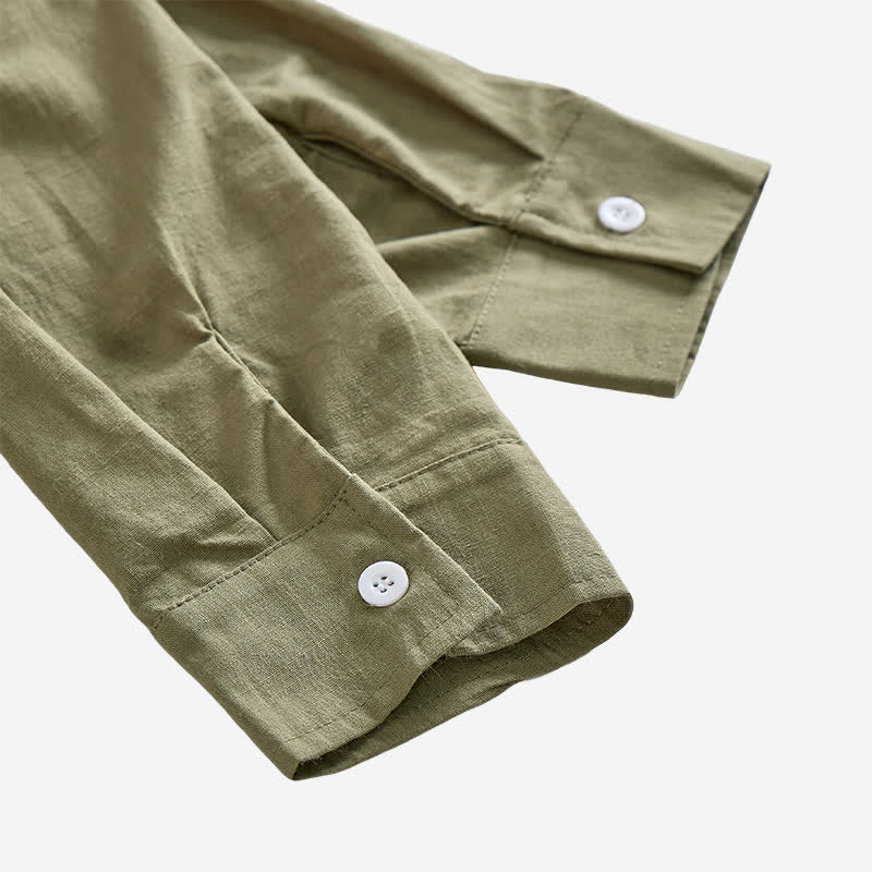 Men's Vintage Lace-Up Linen Shirt - image 8
