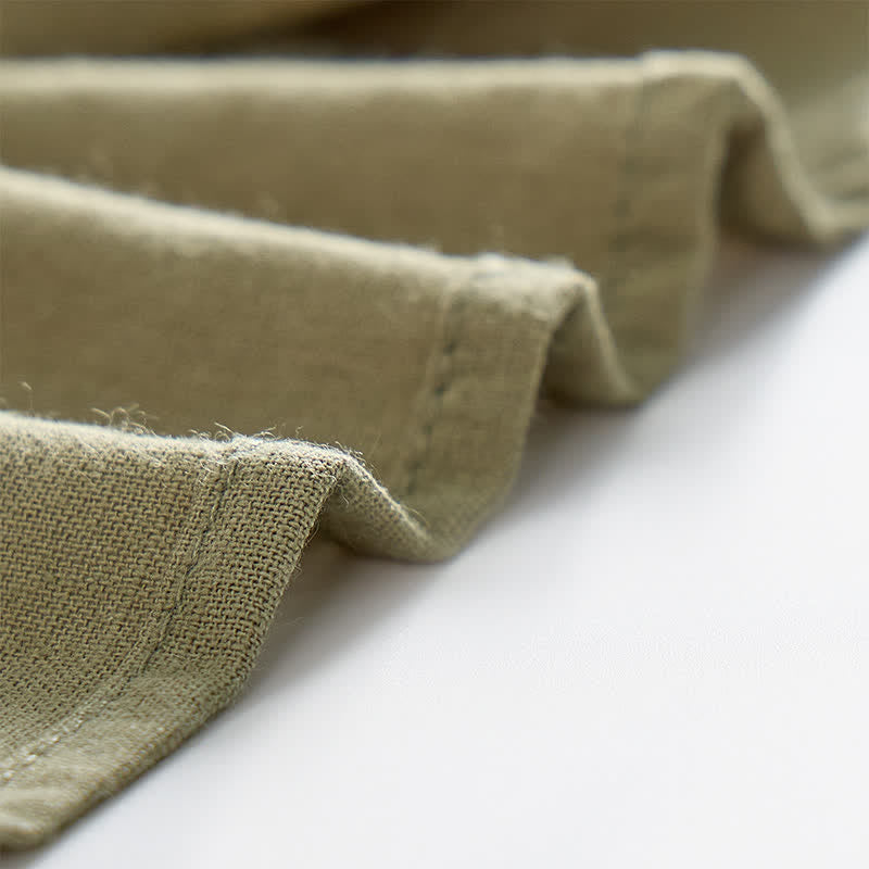 Men's Vintage Lace-Up Linen Shirt - image 7