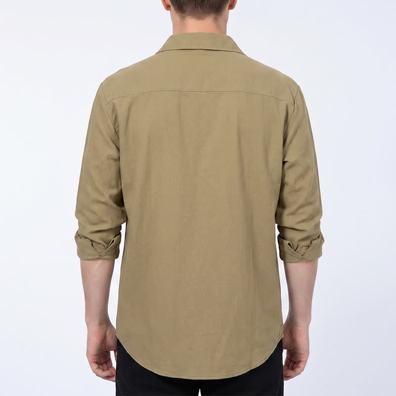 Men's Vintage Lace-Up Linen Shirt - image 2