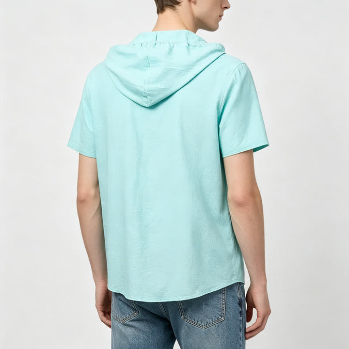 Men's Casual Hooded Lightweight Thin Linen Shirt - image 2