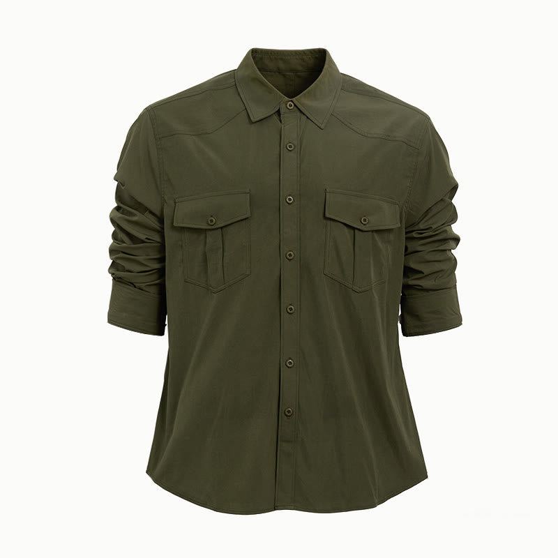 Men's Outdoor Double Pocket Workwear Long Sleeve Shirt - image 4
