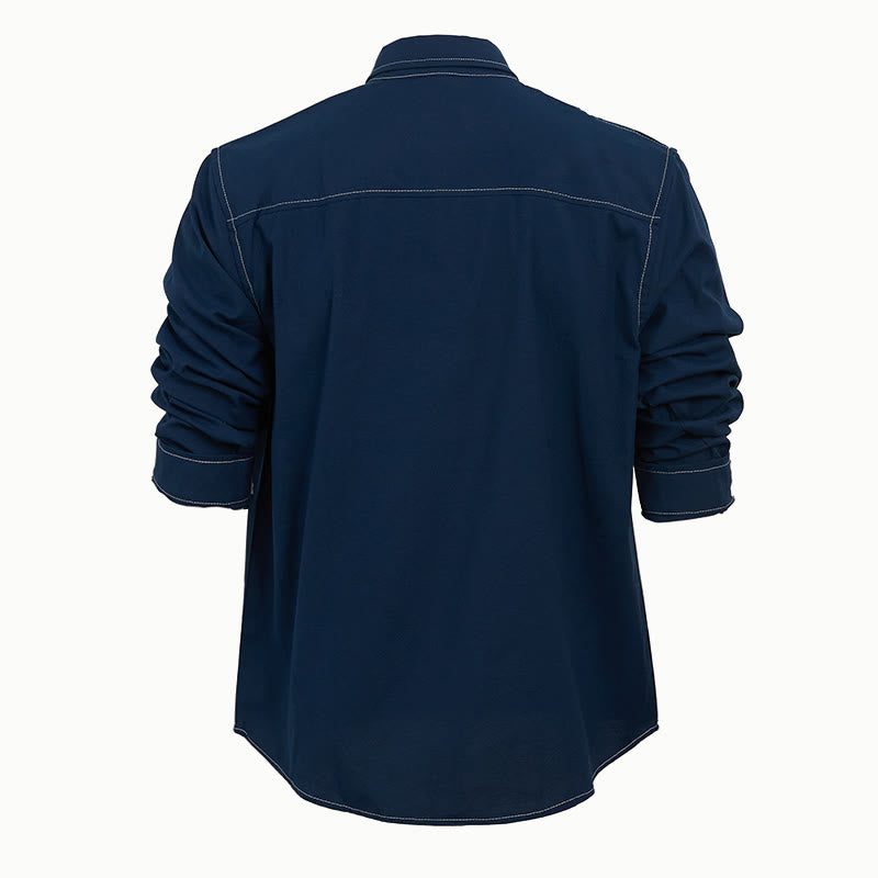 Men's Retro Western Casual Button-Down Long Sleeve Shirt - image 13