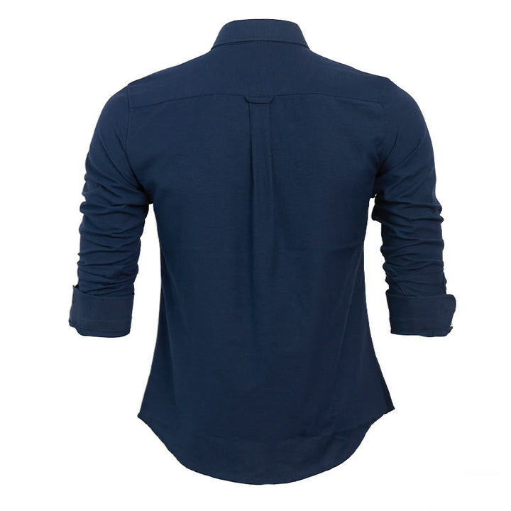 Men's Casual Loose Long Sleeve Solid Button Shirt - image 7
