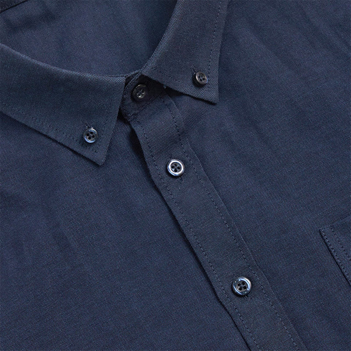 Men's Casual Loose Long Sleeve Solid Button Shirt - image 8