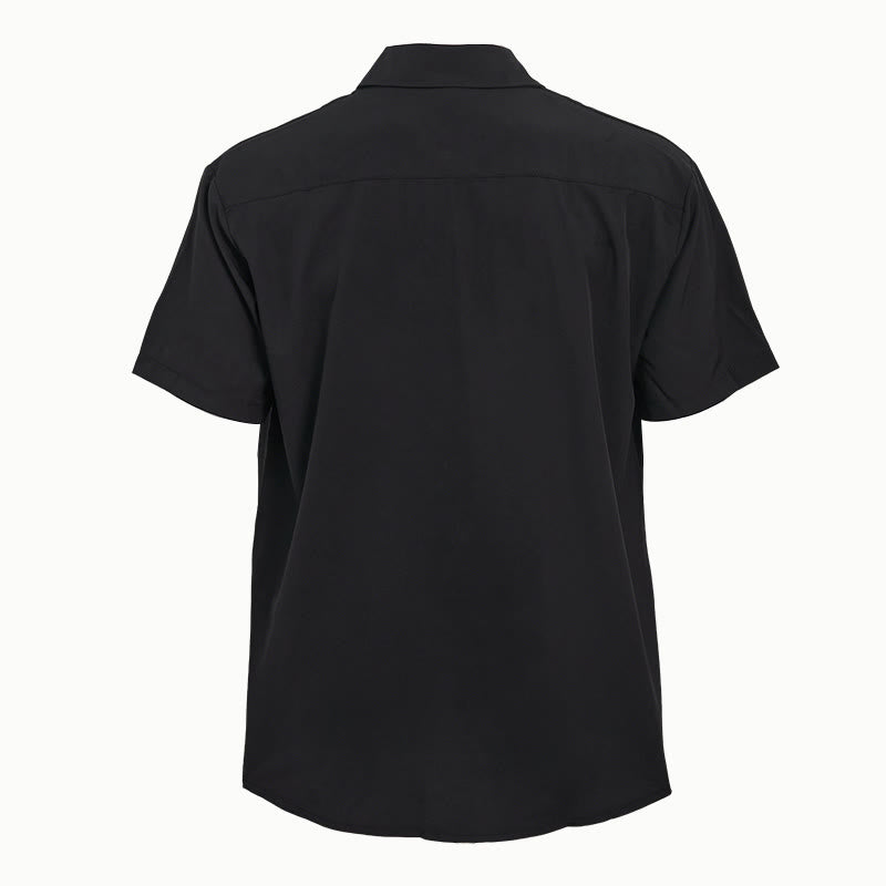 Men's Solid Short Sleeve Button Up Chest Pocket Shirt - image 5