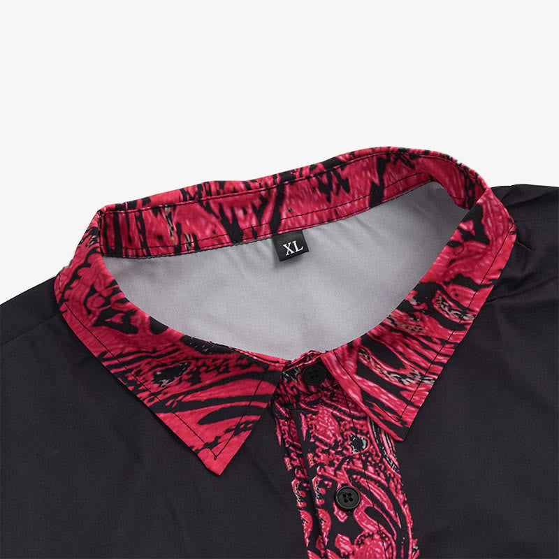 Men's Fashion Short Sleeve Contrast Cuff Collar Button Shirt - image 8