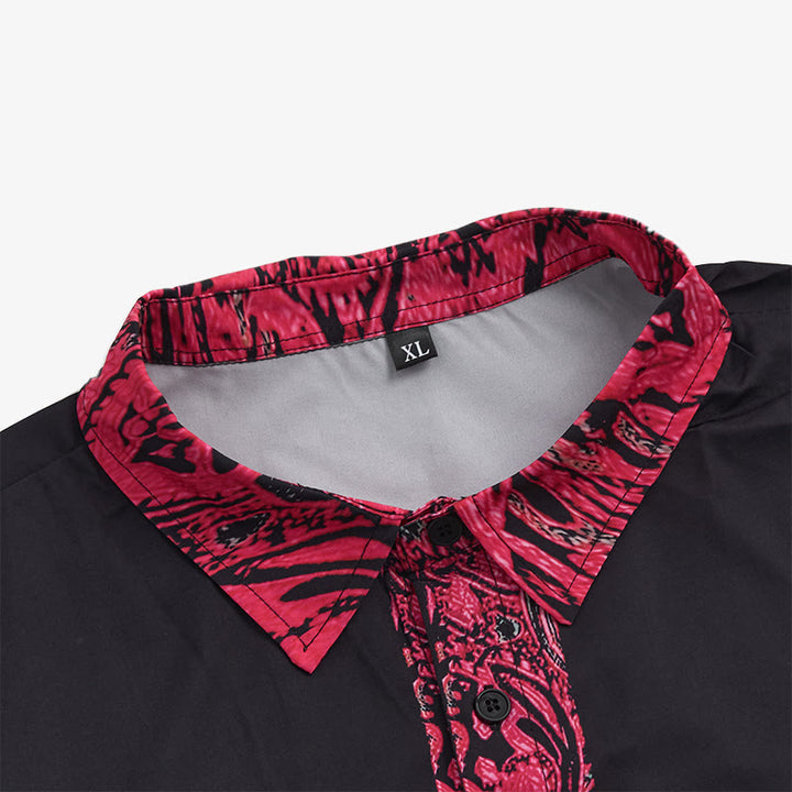 Men's Fashion Short Sleeve Contrast Cuff Collar Button Shirt - image 8