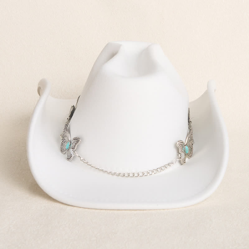 Men's Butterfly Chain Trim Cowboy Hat - image 4