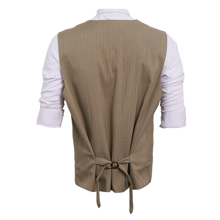 Men's Formal Business Pinstripe Multiple Pockets Suit Vest - image 13
