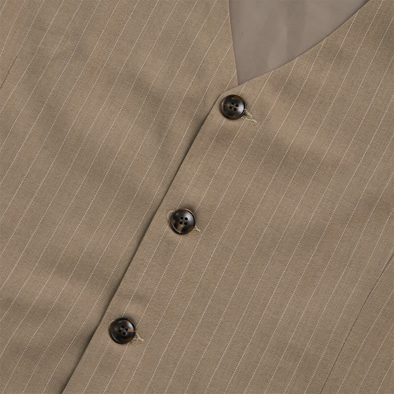 Men's Formal Business Pinstripe Multiple Pockets Suit Vest - image 8