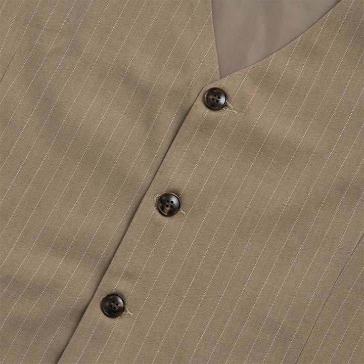 Men's Formal Business Pinstripe Multiple Pockets Suit Vest - image 8