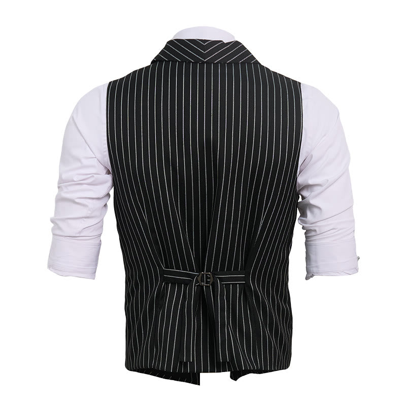 Men's Slim Fit Striped Formal Dress Waistcoat - image 15