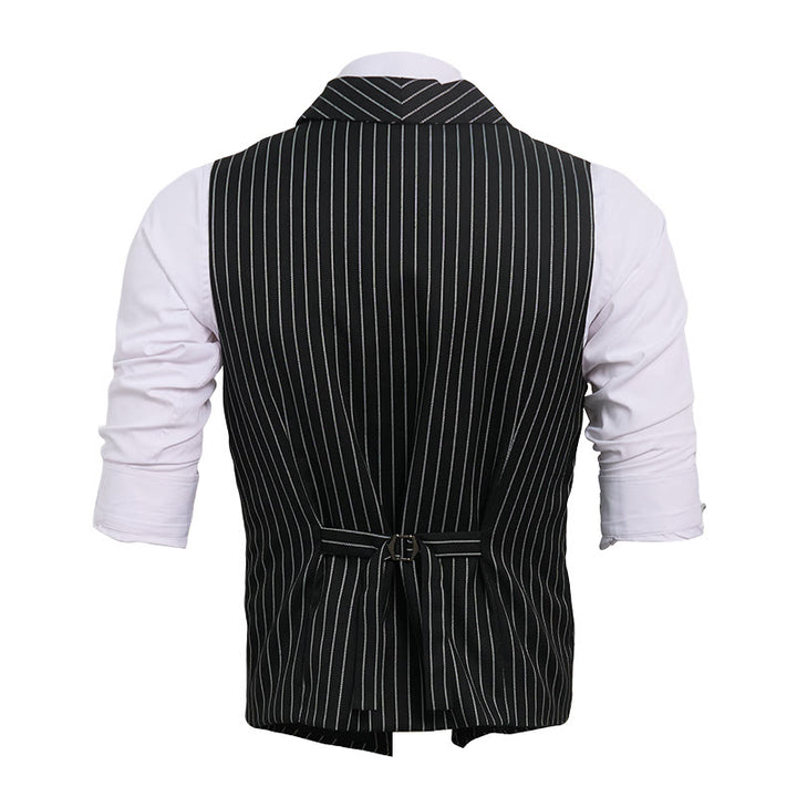 Men's Slim Fit Striped Formal Dress Waistcoat - image 15