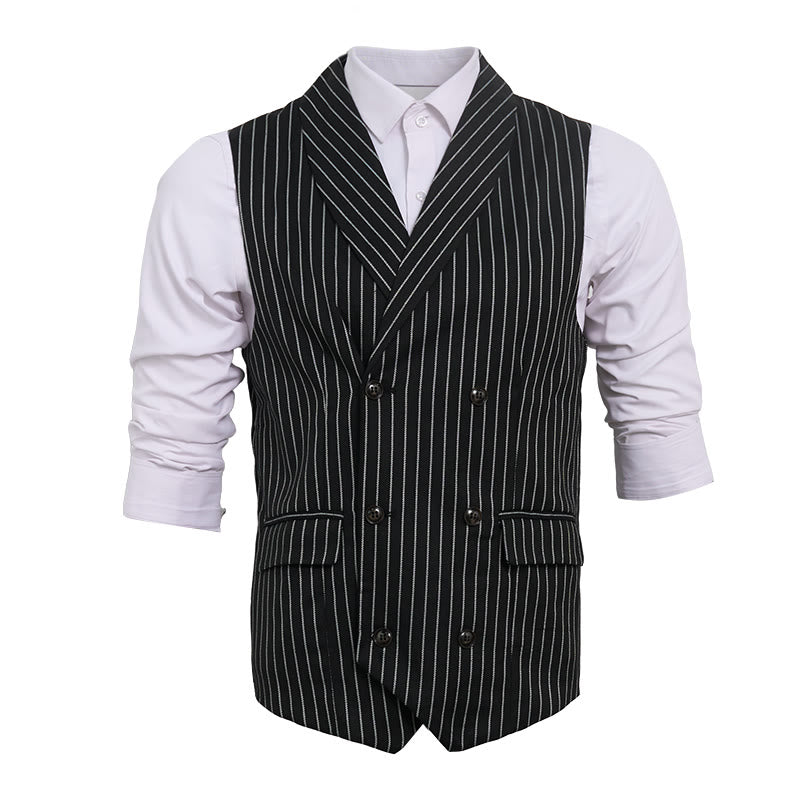 Men's Slim Fit Striped Formal Dress Waistcoat - image 14