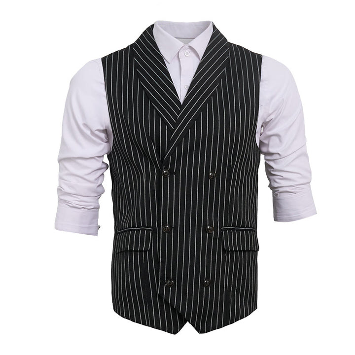 Men's Slim Fit Striped Formal Dress Waistcoat - image 14