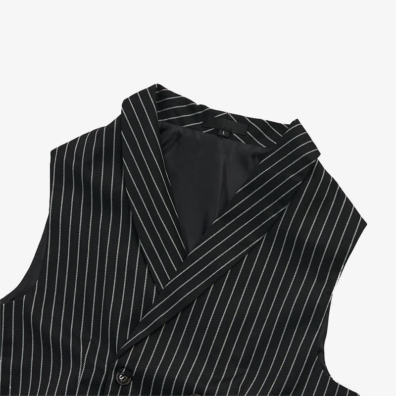 Men's Slim Fit Striped Formal Dress Waistcoat - image 12
