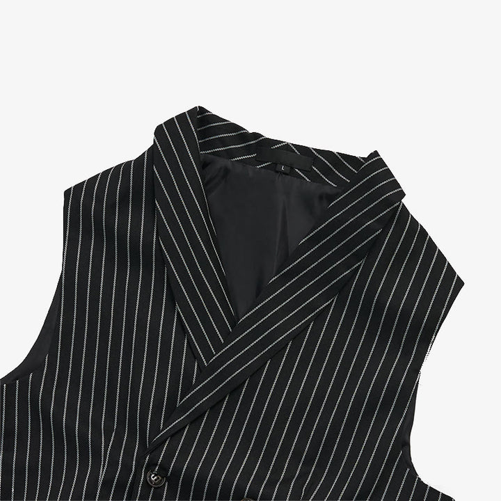 Men's Slim Fit Striped Formal Dress Waistcoat - image 12