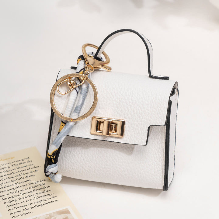 Creative Mini Handbag Style Purse Charm Keychain - White - image 7